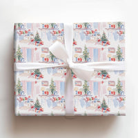 Comfy Watercolor Holiday Gift Wrap, Christmas Living Room Wrapping Paper, Festive Xmas Home Gift Wrapping Paper, Winter Tree Present Wrap