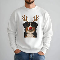 Adorable Reindeer Aussie Dog Crewneck, Australian Shepherd Christmas Sweatshirt, Holiday Dog Lover Pullover, Festive Puppy Sweater, Xmas Present