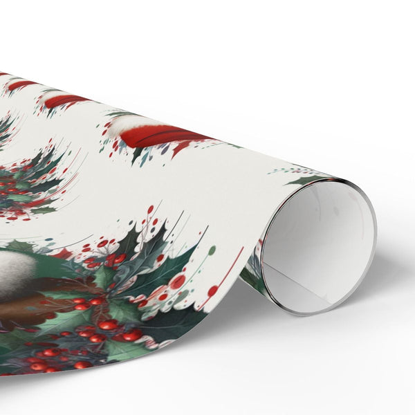 African American Santa Gift Wrap, Black Santa Claus Wrapping Paper, Watercolor Black Santa Wrapping Paper, Christmas Holly Gi