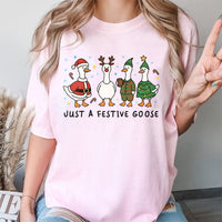 Silly Ducks Holiday Shirt, Festive Goose Christmas T-Shirt, Humorous Goose Lover Graphic Tee, Adorable Xmas Goose T-Shirt, Holiday Duck Lover Present