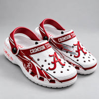 ALA Script Crimson - White and Red Statement Clogs