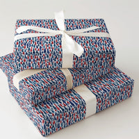 Red and Blue Forest Gift Wrap, Watercolor Pine Tree Wrapping Paper, Winter Holiday Tree Wrapping Paper Roll, Rustic Christmas Present Wrap