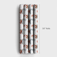 Comfy Winter Holiday Gift Wrap, Santa Reading Book Wrapping Paper, Watercolor Santa Claus Wrapping Paper, Christmas Book Lover Gift Wrap