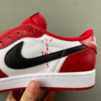 Low Top Sneakers, White Red Colorway, Reverse Hook Design, Lace Up Design, Casual Gift for Sneaker Fans