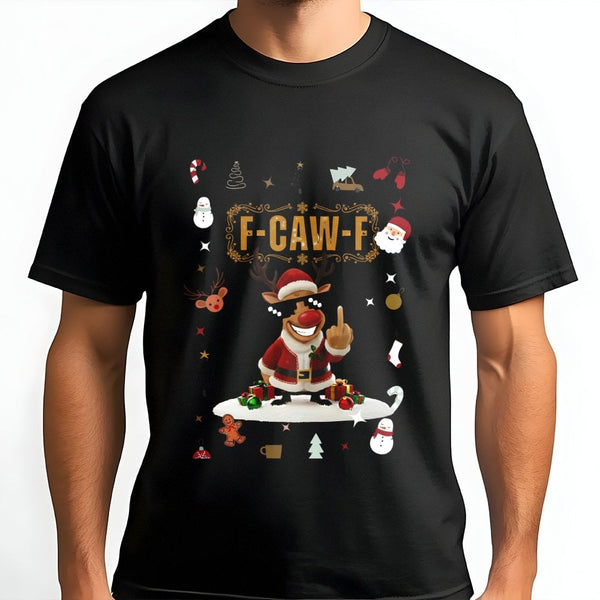 Rude Christmas Reindeer Tee, Humorous Reindeer Shirt, Sarcastic Holiday Reindeer T-Shirt, Humor Graphic Shirt, Xmas Present f