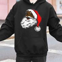 Afrocentric Christmas Hoodie, Black Santa Claus Hoodie, Vintage Holiday Pullover Hoodie, African American Santa Sweatshirt, Winter Xmas Present