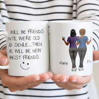 Personalized Bestie Illustration Coffee Cup, Custom Best Friend Ceramic Mug, Soul Sister Coffee Mug, Birthday Christmas Present for BFF Women