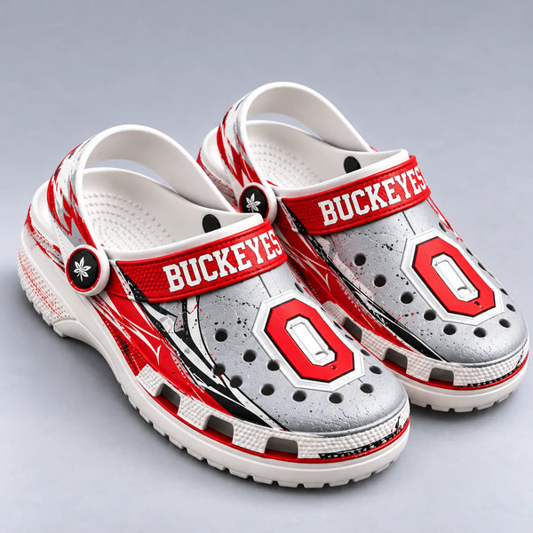 OSU Block O - Scarlet Streaks on a Clean Clog Silhouette - main
