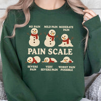 Humorous Medical Christmas Crewneck, Snowman Pain Scale Sweatshirt, Nurse Holiday Sweater, Doctor Hospital Crewneck, Healthcare Worker Present