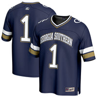 #1 Georgia Southern Eagles Lightweight Collegiate Football Fashion Jersey - Blue