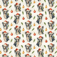 Santa Hat Dog Gift Wrap, Chinese Crested Dog Wrapping Paper, Holiday Pet Lover Wrapping Paper, Christmas Dog Breed Gift Wrap Paper Roll