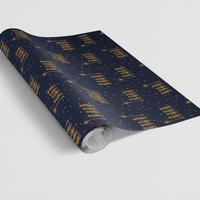 Navy Blue and Gold Choir Gift Wrap, Christmas Carolers Wrapping Paper, Holiday Caroling Gift Wrap Paper, Seasonal Winter Wrapping Paper