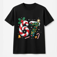 Candy Cane Holiday Tree Shirt, Number 67 Christmas T-Shirt, Festive Number Graphic Tee, Winter Birthday T-Shirt, Xmas Holiday Present Shirt