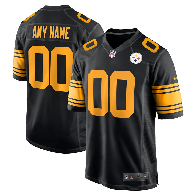 Pittsburgh Steelers Black Alternate Custom Game Jersey