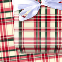 Red and Green Tartan Gift Wrap, Christmas Plaid Gift Wrapping Paper, Traditional Holiday Gift Wrapping Paper, Classic Winter Present Wrap