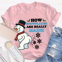 Festive Holiday Graphic Tee, Snowman Snowflake Christmas T-Shirt, Adorable Winter Snowman Shirt, Unisex Merry Christmas Tee, Xmas Holiday Present