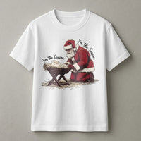 Reason for the Season Christmas Shirt, Santa Kneeling Before Baby Jesus T-Shirt, Christian Holiday Faith Tee, Believer Xmas Present