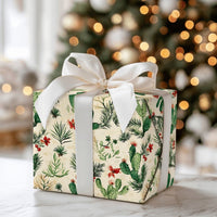 Watercolor Succulent Gift Wrap, Christmas Cactus Wrapping Paper, Botanical Desert Holiday Wrapping Paper, Southwestern Gift Wrapping Paper