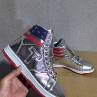 Boots, Silver Colorway, Lace Up Design, Casual Gift for Shoe Lovers