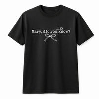 Minimalist Christian Faith Graphic Tee, Mary Did You Know Christmas T-Shirt, Religious Holiday Bible Verse Shirt, Jesus Christmas Present Tee