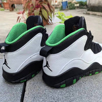 High Top Sneakers, White Black Green Colorway, Lace Up Design, Casual Gift for Sneaker Fans