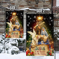 Nativity Scene Holiday Yard Flag, Jesus Is the Reason for the Season Christmas Garden Flag, Double Sided Christian Winter Lawn Flag
