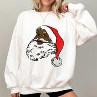 African American Christmas Sweatshirt, Black Santa Claus Sweatshirt, Black Santa Holiday Sweatshirt, Xmas Graphic Crewneck, Winter Pullover