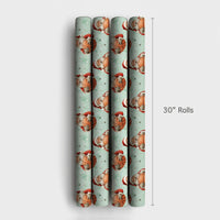 Sports Christmas Wrapping Paper, Basketball Santa Wrapping Paper, Mint Green Holiday Gift Wrap, Basketball Player Wrapping Paper Roll