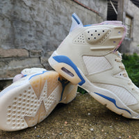 High Top Sneakers, White Blue Colorway, Lace Up Design, Casual Gift for Sneaker Fans