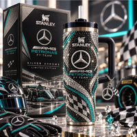 AMG in Pave Sparkle - Teal and Silver Tumbler Statement
