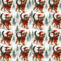 Snowy Pine Winter Dog Gift Wrap, Border Terrier Christmas Wrapping Paper, Canine Breed Present Paper, Dog Lover Xmas Wrapping Paper