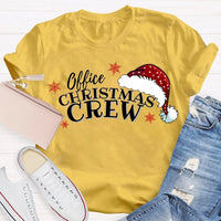 Humorous Coworker Holiday Graphic Tee, Office Christmas Crew Santa Hats Shirt, Matching Office Party T-Shirt, Work Team Christmas Present
