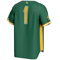 #1 William & Mary Tribe Lightweight Baseball Fashion Jersey - Green