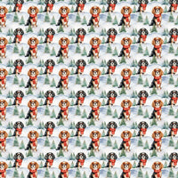 Watercolor Puppy Wrapping Paper, Cavalier King Charles Christmas Wrapping Paper, Holiday Dog Gift Wrap, Adorable Pet Present Wrap