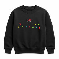 Minimalist Santa Hat Holiday Sweater, Christmas Lights Sweatshirt, Comfy Xmas Lights Crewneck, Festive Winter Pullover, Christmas Sweatshirt