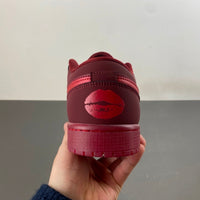 Low Top Sneakers, Red Colorway, Valentine Design, Lace Up Design, Casual Gift for Sneaker Fans