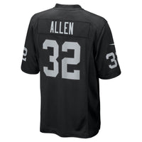 Las Vegas Raiders Marcus Allen Black Game Retired Player Jersey