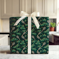 Christmas Pine Tennis Gift Wrap, Vintage Tennis Racquet Wrapping Paper, Sports Holiday Wrapping Paper, Tennis Player Christmas Gift Wrap