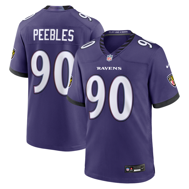 Baltimore Ravens Aeneas Peebles Purple Team Game Jersey