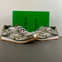 Low Top Sneakers, White Green Colorway, Lace Up Design, Casual Gift for Sneaker Fans