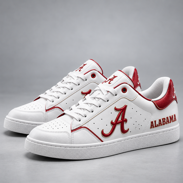 ALA Crimson Script - Clean White Low Top Sneakers - main