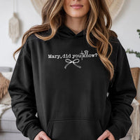 Christian Christmas Minimalist Hoodie, Mary Did You Know Hoodie, Religious Holiday Song Graphic Hooded Sweatshirt, Faith Xmas Pullover Present