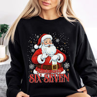 Humorous Christmas Meme Sweatshirt, Santa Six Seven Sweatshirt, Retro Holiday Humor Crewneck, Sarcastic Xmas Sweater, Humorous Santa Sweatshirt