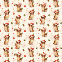 Santa Hat Holiday Gift Wrap, Papillon Dog Christmas Wrapping Paper, Adorable Butterfly Dog Wrapping Paper, Festive Winter Pet Lover Gift Wrap