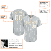 Snowy Pine Tree Pattern Jersey, Custom Christmas Baseball Jersey, Stitched Holiday Winter Jersey Shirt, Personalized Baseball Fan Present