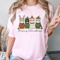Adorable Kittens in Sweaters Tee, Meowy Christmas Cat T-Shirt, Humorous Winter Cat Lover T-Shirt, Festive Graphic Cat Shirt, Pet Owner Xmas Present