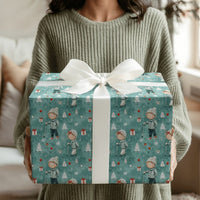 Watercolor Kids Christmas Gift Wrap, Winter Children Wrapping Paper, Whimsical Holiday Wrapping Paper, Adorable Seasonal Gift Wrap Paper Roll