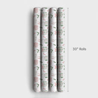 Watercolor Rabbit Holiday Gift Wrap, Adorable Bunny Christmas Wrapping Paper, Pastel Winter Bunny Wrapping Paper, Whimsical Xmas Gift Wrap
