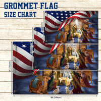 Religious USA House Flag, Christmas Nativity American Flag, Double-Sided Holy Night Garden Flag, Christian Holiday Yard Banner Decor