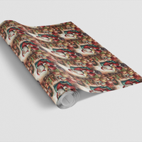 Vintage Christmas Santa Claus Gift Wrap, Reading Santa Wrapping Paper, Retro Holiday Wrapping Paper, Xmas Present Gift Wrapping Paper